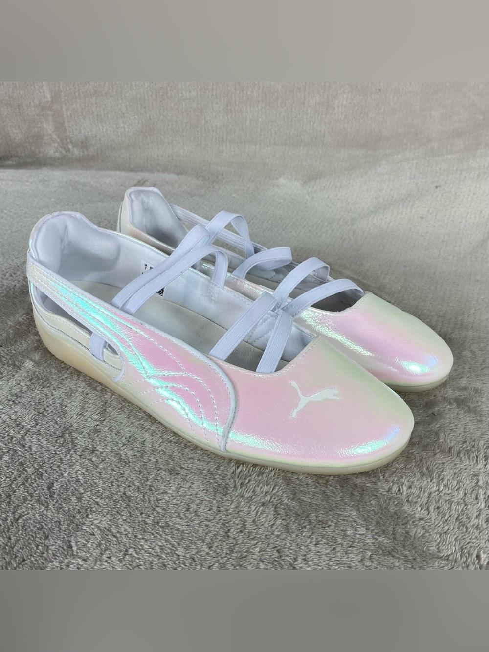 Puma Speedcat Ballet Flats Womens Size 9.5 Pearlized White Pink Shoes NEW